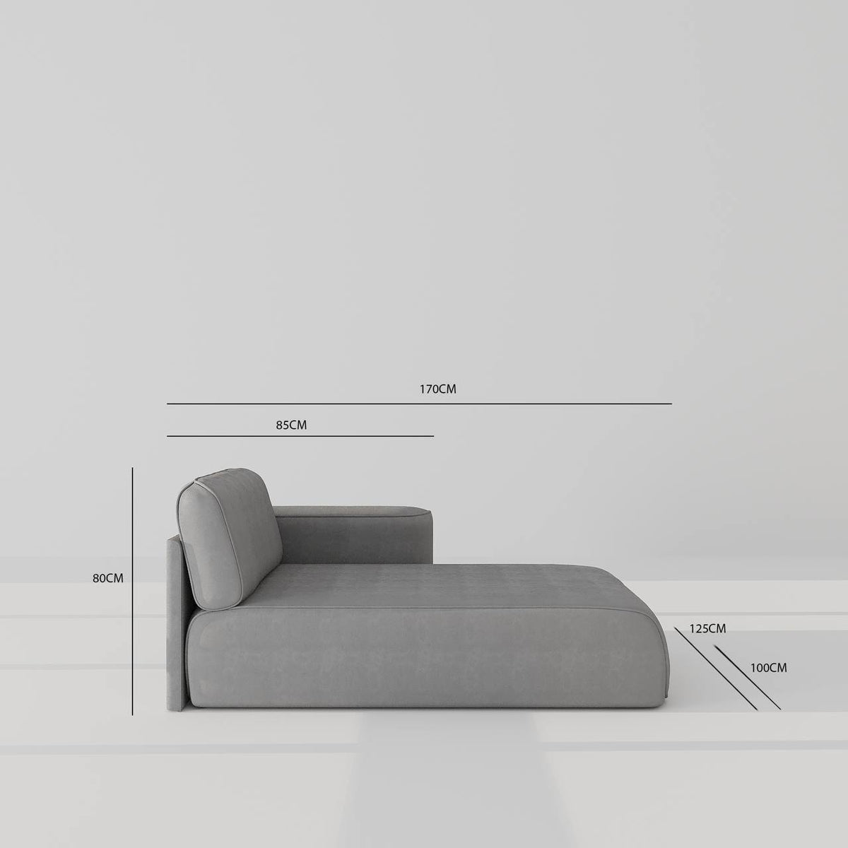 Monica Chaise / Dark Grey Faux Leather