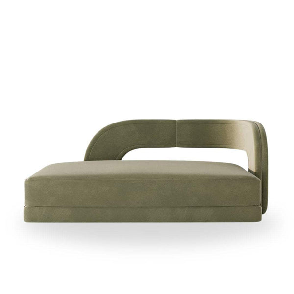 Bondi Chaise / Premium Olive Suede – premium Chaise Lounges by Walls Nation UAE & Saudi Arabia