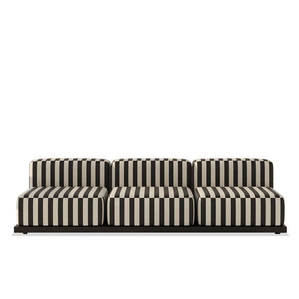 XO Sofa 3S / White & Black Satin – premium Sofas by Walls Nation UAE & Saudi Arabia