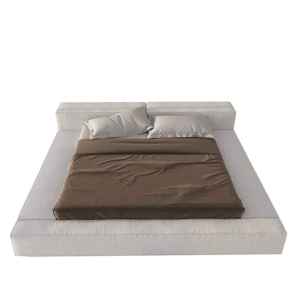 Carlin Platform Bed / White Cotton Blend – premium Bed by Walls Nation UAE & Saudi Arabia