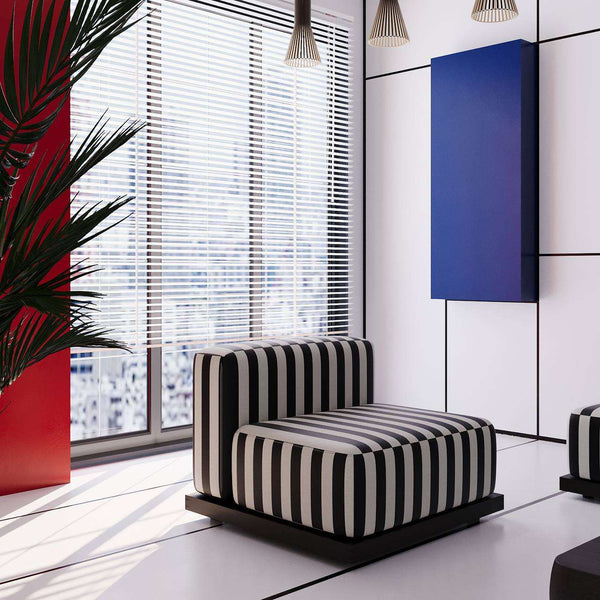 XO Chair Modular / White & Black Satin – premium Accent Chair by Walls Nation UAE & Saudi Arabia