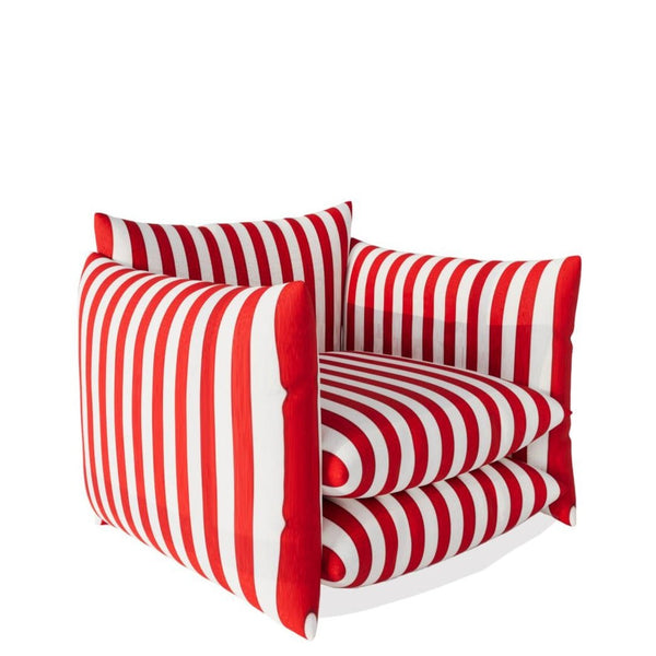 Pillows Armchair / Stripped Satin – premium Armchair by Walls Nation UAE & Saudi Arabia