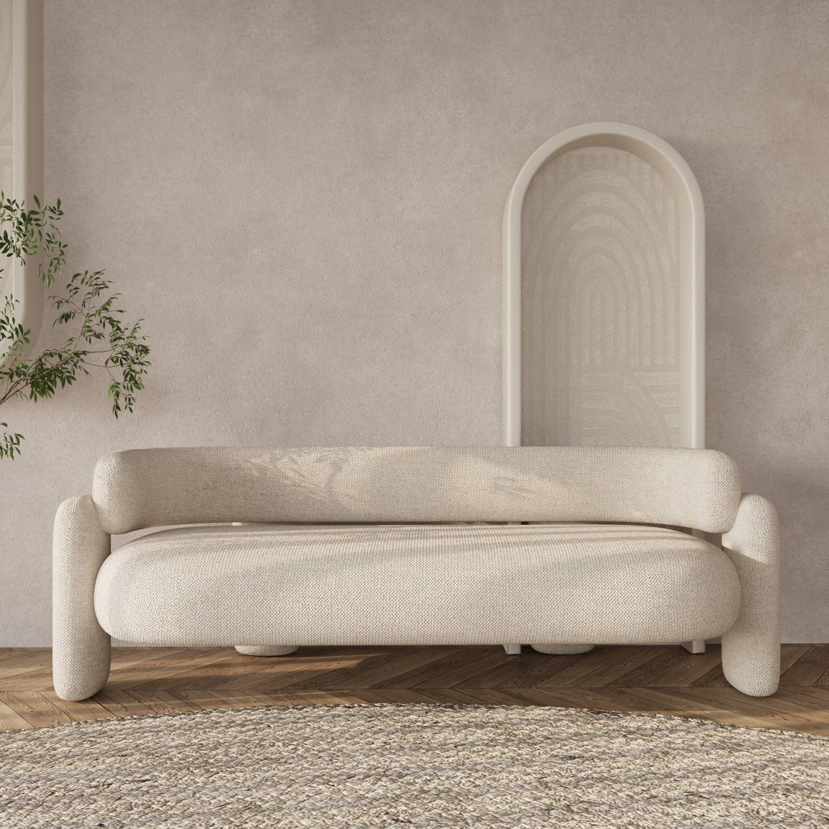 Beige Cotton-Blend