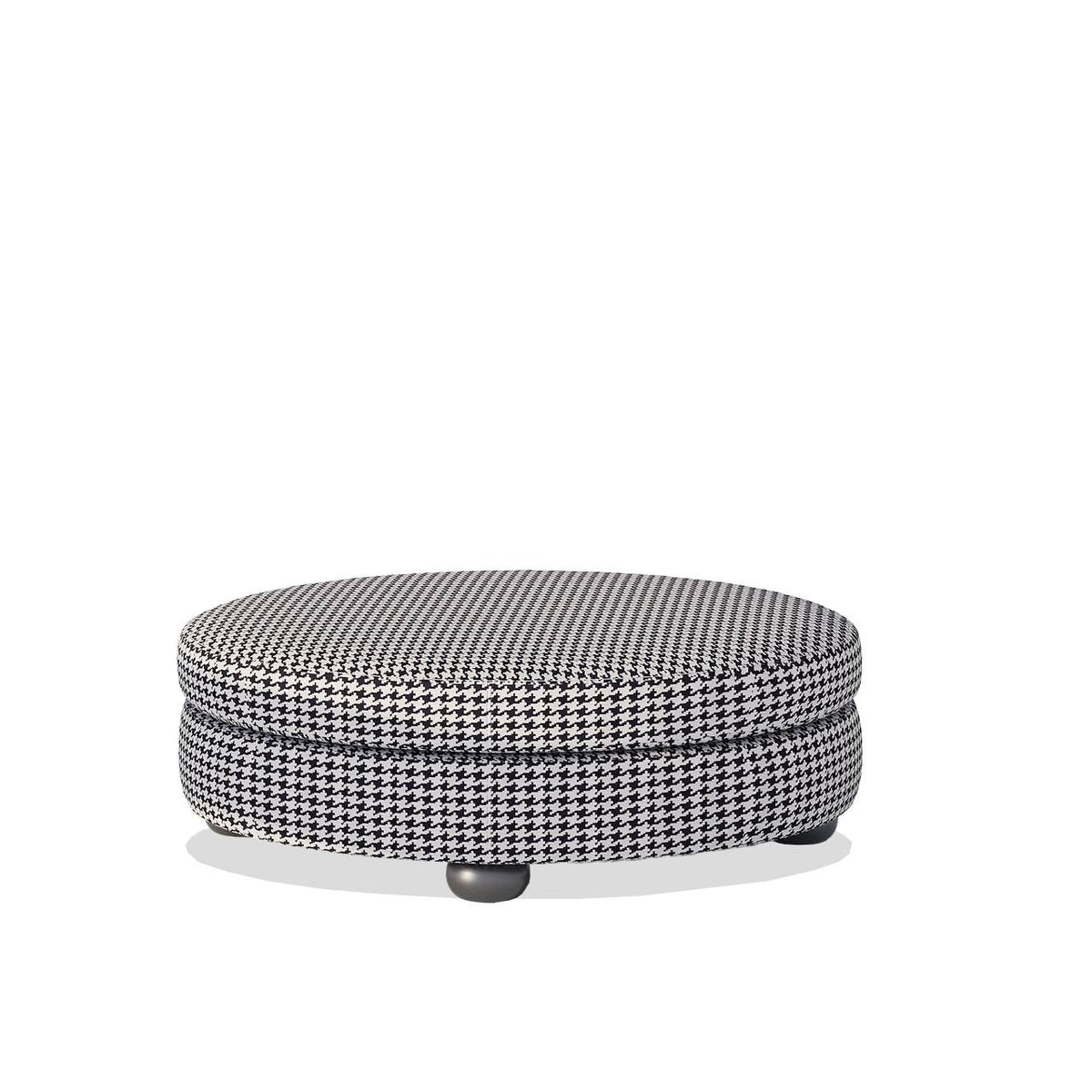 Vannoy Ottoman / White & Black Cotton-Blend