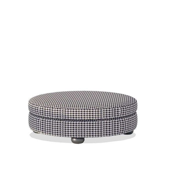 Vannoy Ottoman / White & Black Cotton-Blend – premium Ottoman by Walls Nation UAE & Saudi Arabia