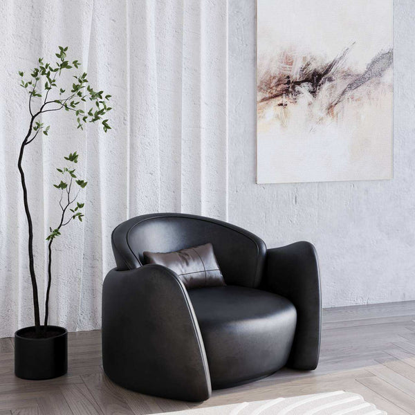 Santo Armchair / Black Faux Leather – premium Armchair by Walls Nation UAE & Saudi Arabia