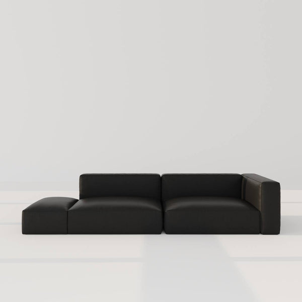Santo Sofa 3S / Black Faux Leather – premium Sofas by Walls Nation UAE & Saudi Arabia