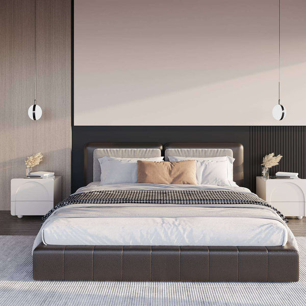 Emmit Bed / Black Faux Leather – premium Bed by Walls Nation UAE & Saudi Arabia