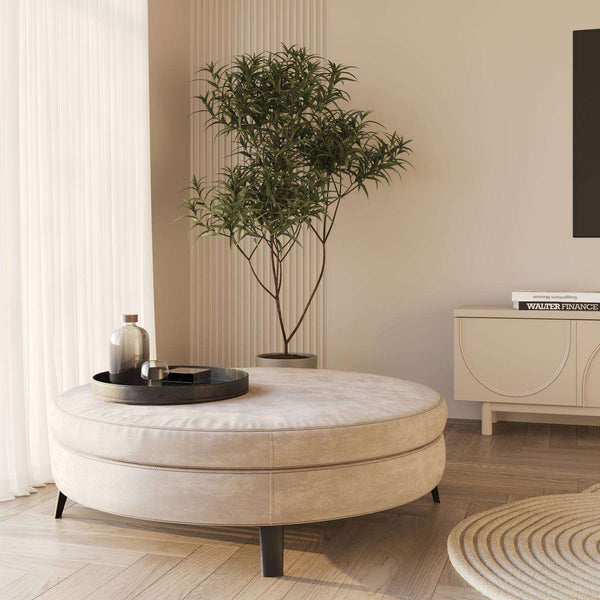Tambo Ottoman / Matt Leather – premium Ottoman by Walls Nation UAE & Saudi Arabia