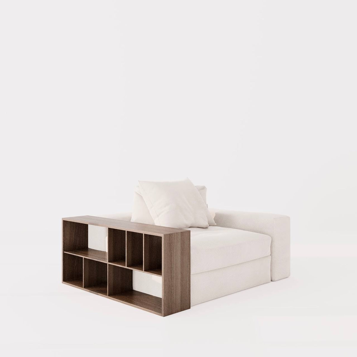 White Cotton-Blend (With Book Case)