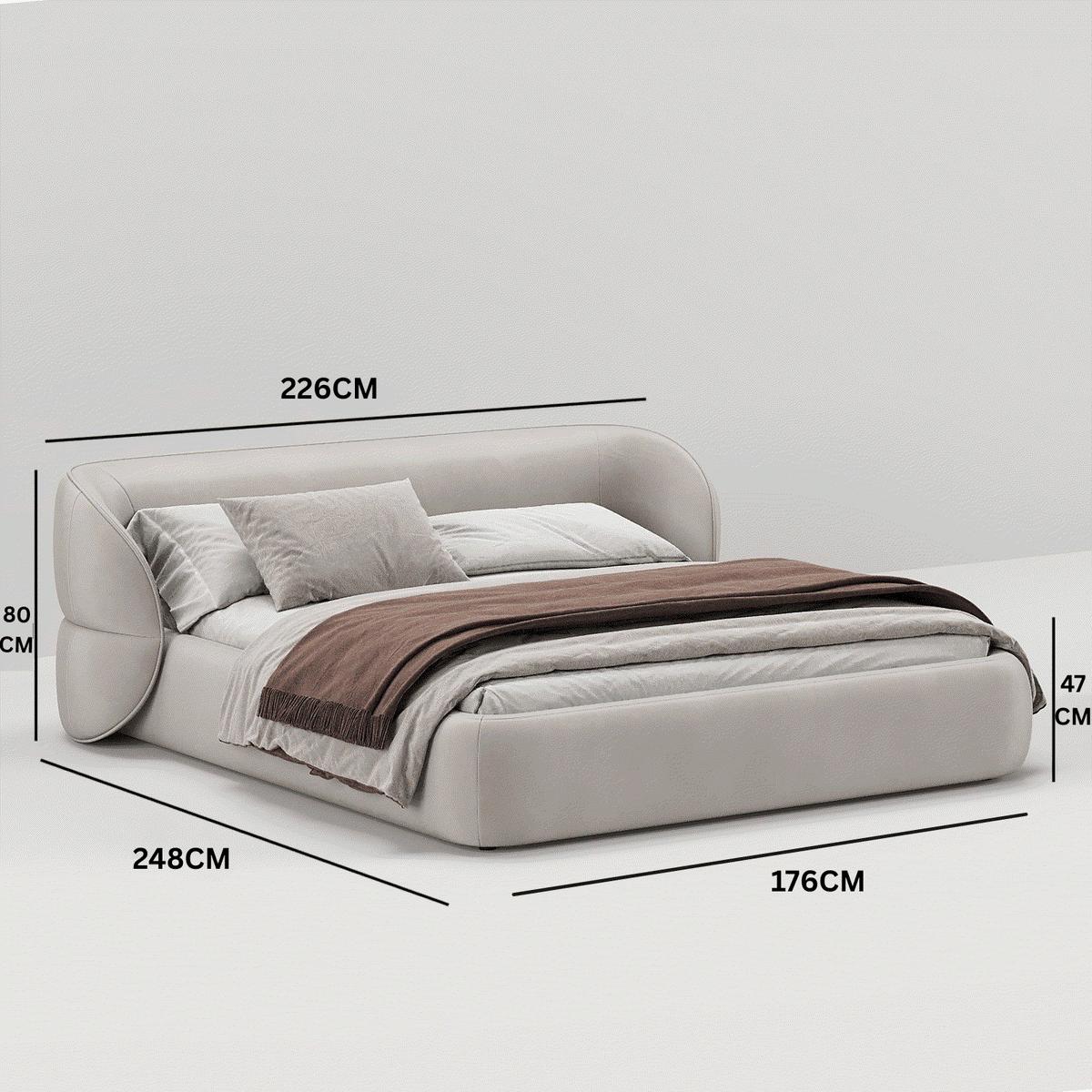 Riyu C.King Bed / Premium Matt Velvet – premium Bed by Walls Nation UAE & Saudi Arabia