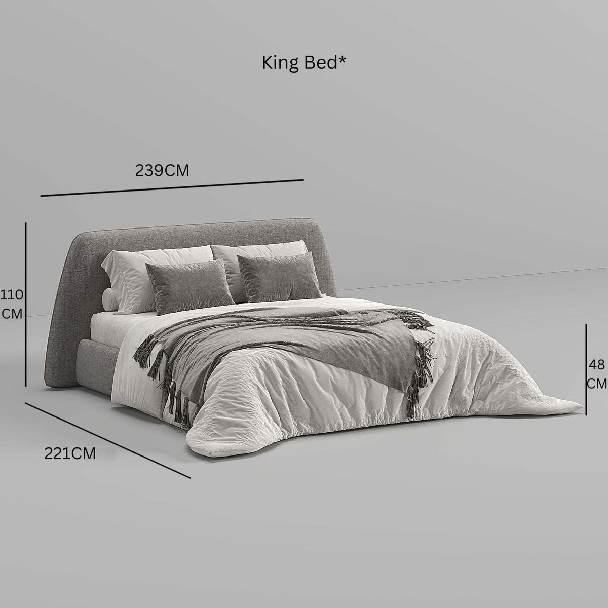 Rocco Bed / Gray Premium Linen