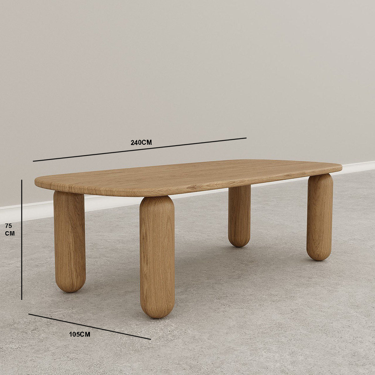 Rohan Oak Dining Table / 240 x 105 CM - Walls Nation