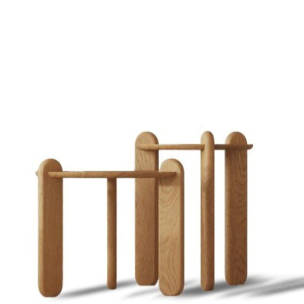 Ronin Side Table Set oak solid wood modern design with three legs