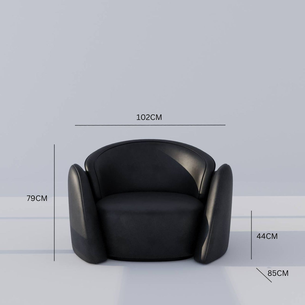 Santo Armchair / Black Faux Leather