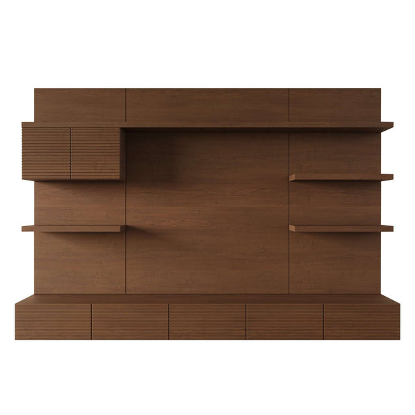 Soren TV Entertainment Unit modern floating media wall with open display and concealed storage