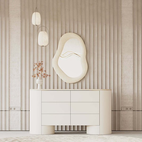 Zelda Dresser / Travertine Top – premium Dressers by Walls Nation UAE & Saudi Arabia