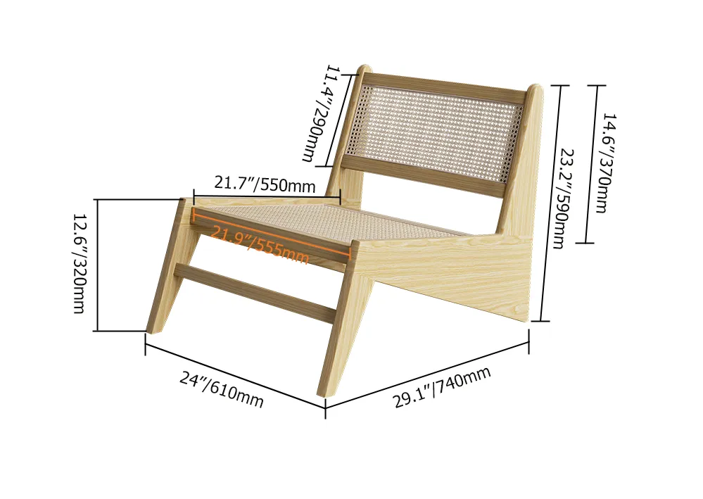 Walls Nation - Calabria Wood Lounge Chair  / 56 x 59 CM