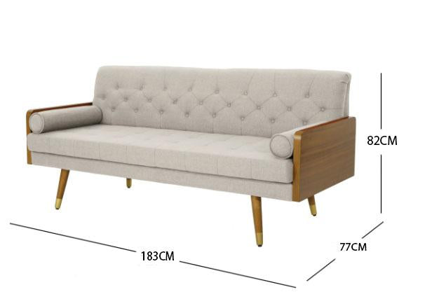 Walls Nation - Essen Tufted 3S. Sofa / Linen Upholstery