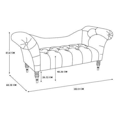 Acadia Chaise Lounge / 183 x 83 CM Velvet Upholstery - Walls Nation