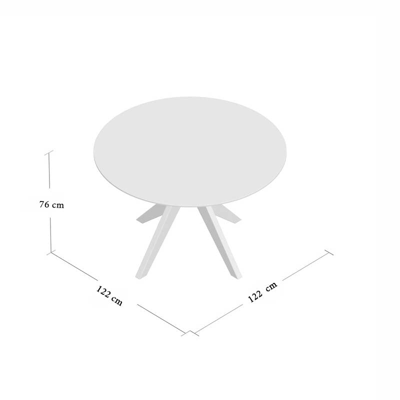 Amelia Dining Table / Round Tempered Glass. - Walls Nation
