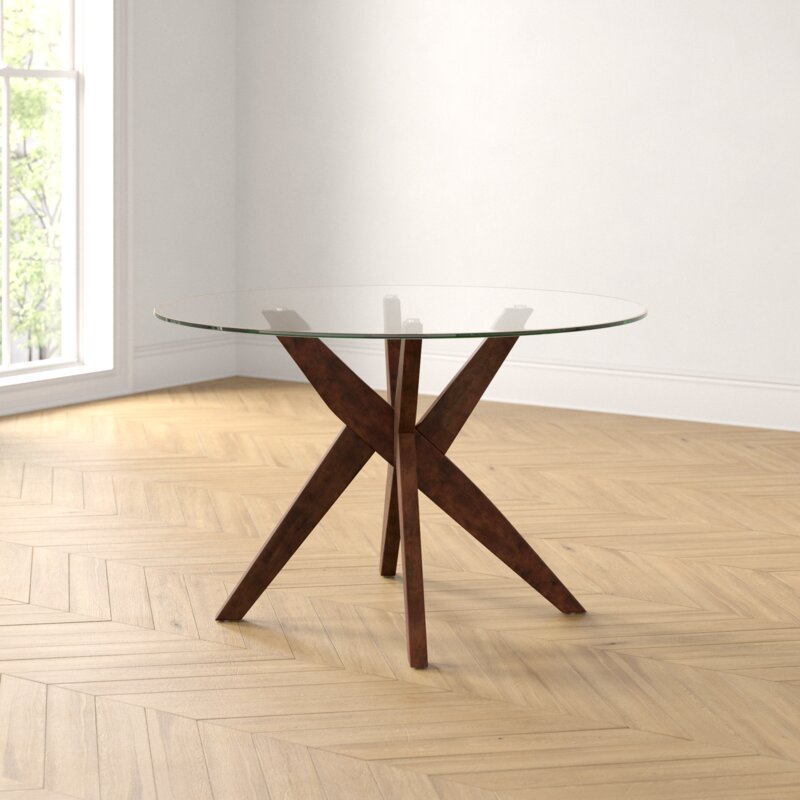 Walnut glass on sale dining table