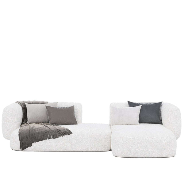 Aura L-Shape Sofa / Premium White Boucle – premium Sofas by Walls Nation UAE & Saudi Arabia
