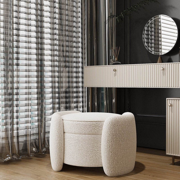 Brent Stool / White Boucle – premium Stool by Walls Nation UAE & Saudi Arabia