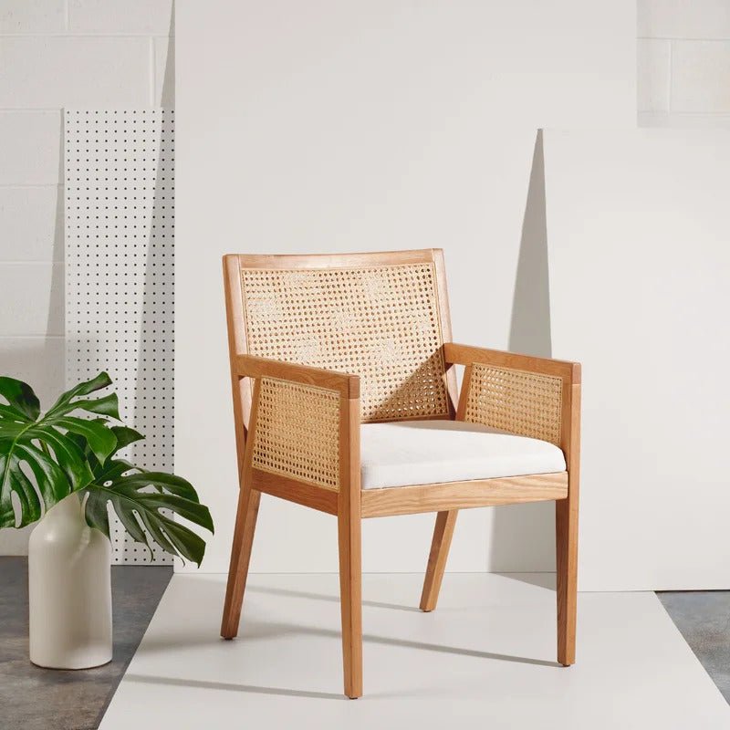 Brielle Dining Chair / Beech & Rattan - Walls Nation