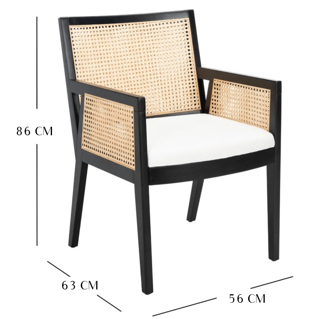 Brielle Dining Chair / Beech & Rattan - Walls Nation