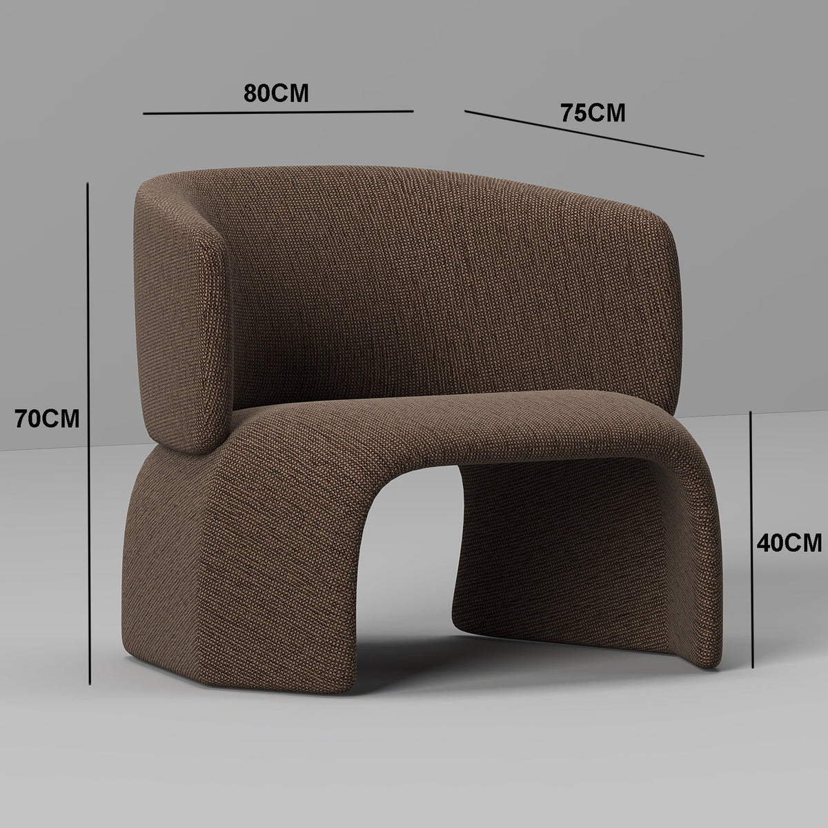 Brio Armchair / Brown Premium Linen - Walls Nation