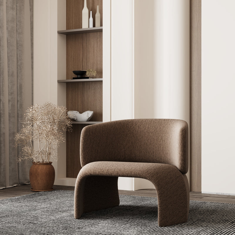 Brio Armchair / Brown Premium Linen - Walls Nation