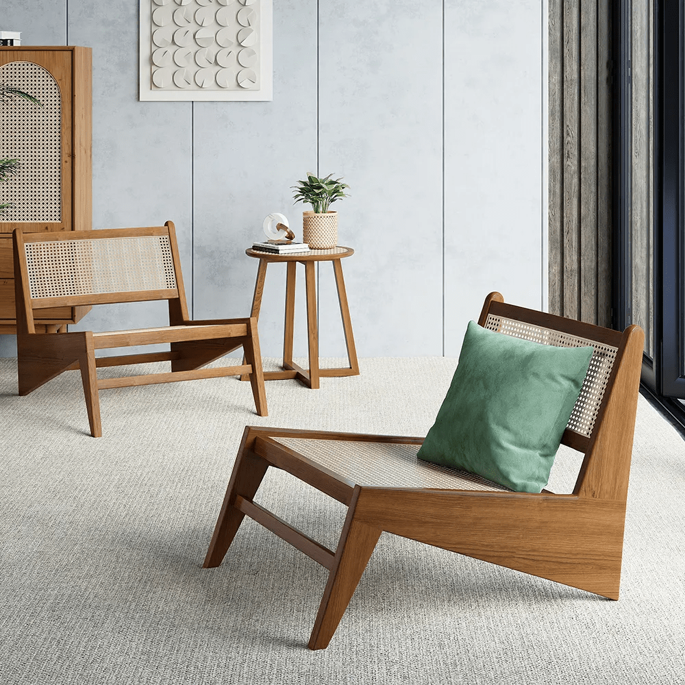 Calabria Wood Lounge Chair / 56 x 59 CM - Walls Nation