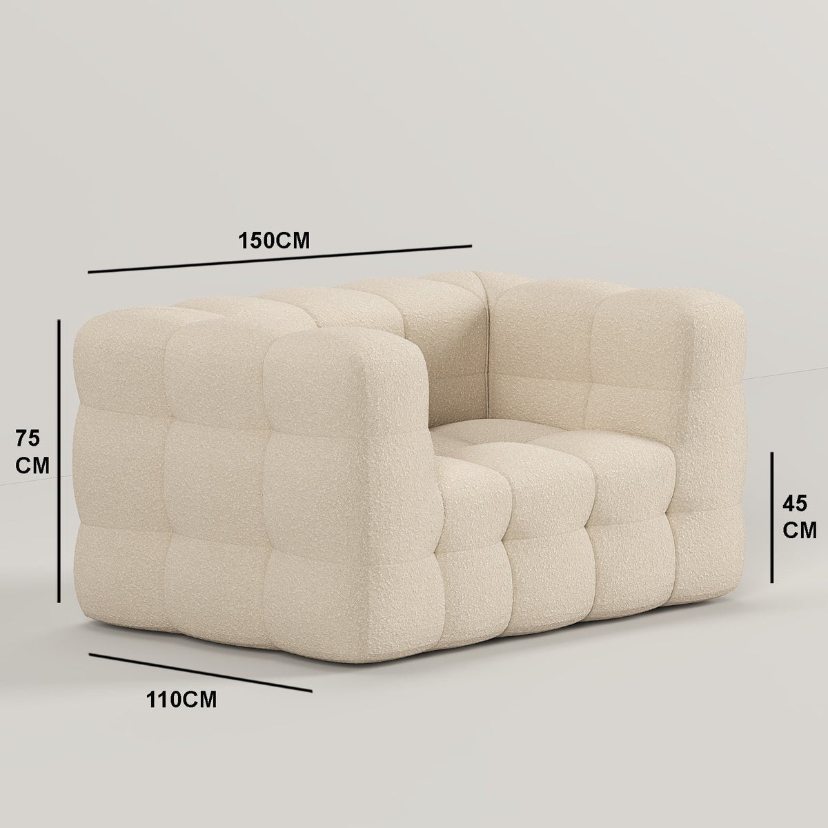 Coco Tufted Armchair / Off-White Boucle - Walls Nation