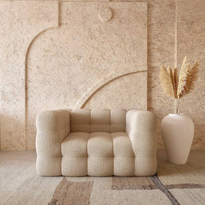 Coco Tufted Armchair / Off-White Boucle - Walls Nation