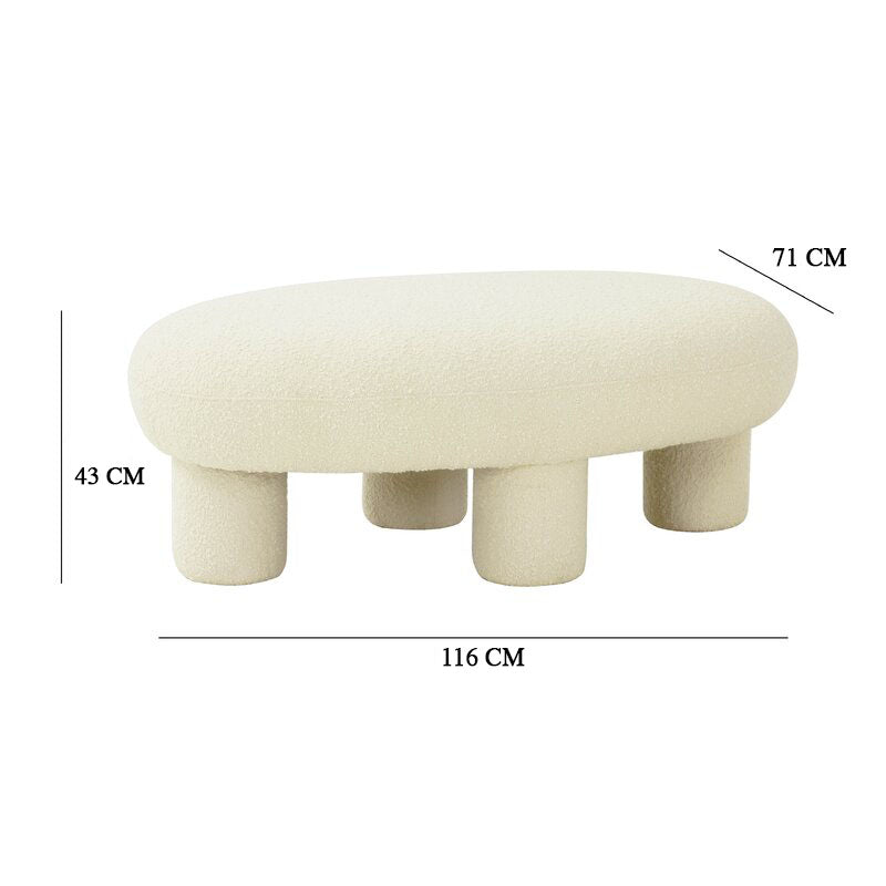 Cosmo Ottoman / Boucle Upholstery - Walls Nation