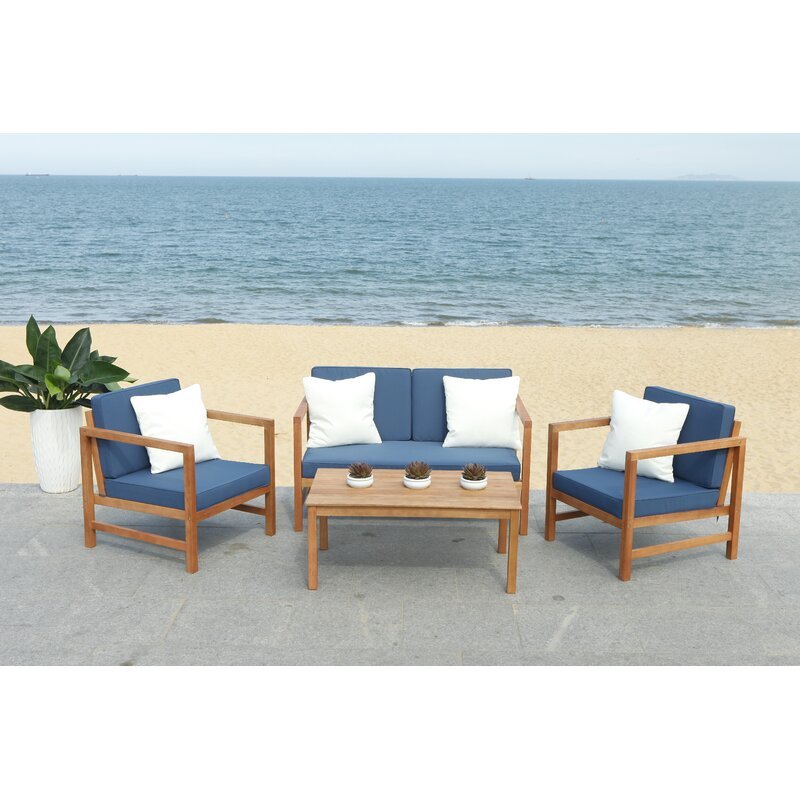 Cresto Outdoor Teak Wood Set / 4 People. - Walls Nation