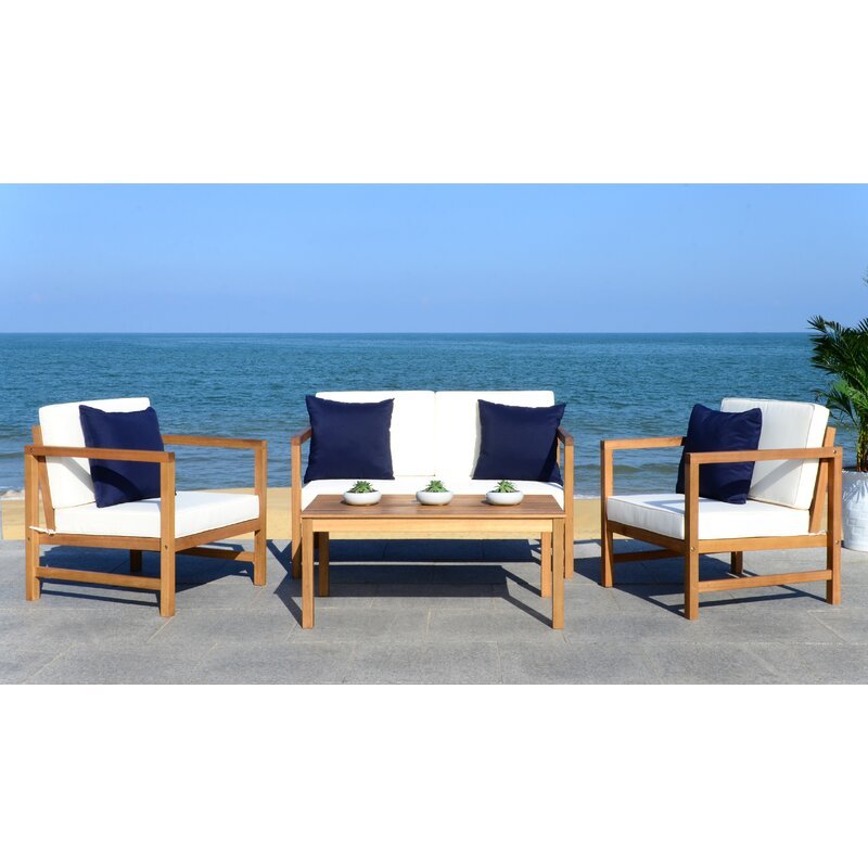 Cresto Outdoor Teak Wood Set / 4 People. - Walls Nation