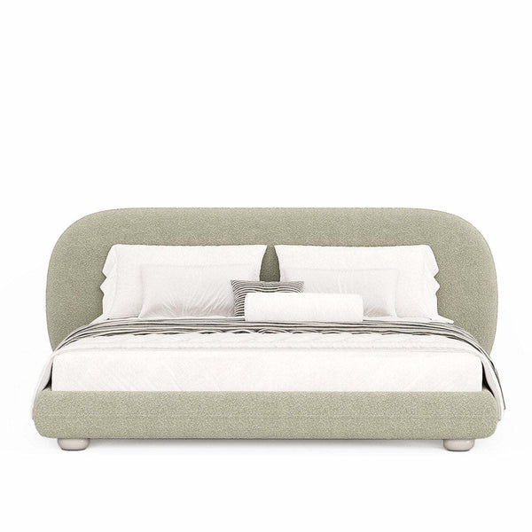 Fellow Bed / Lime Boucle – premium Bed by Walls Nation UAE & Saudi Arabia
