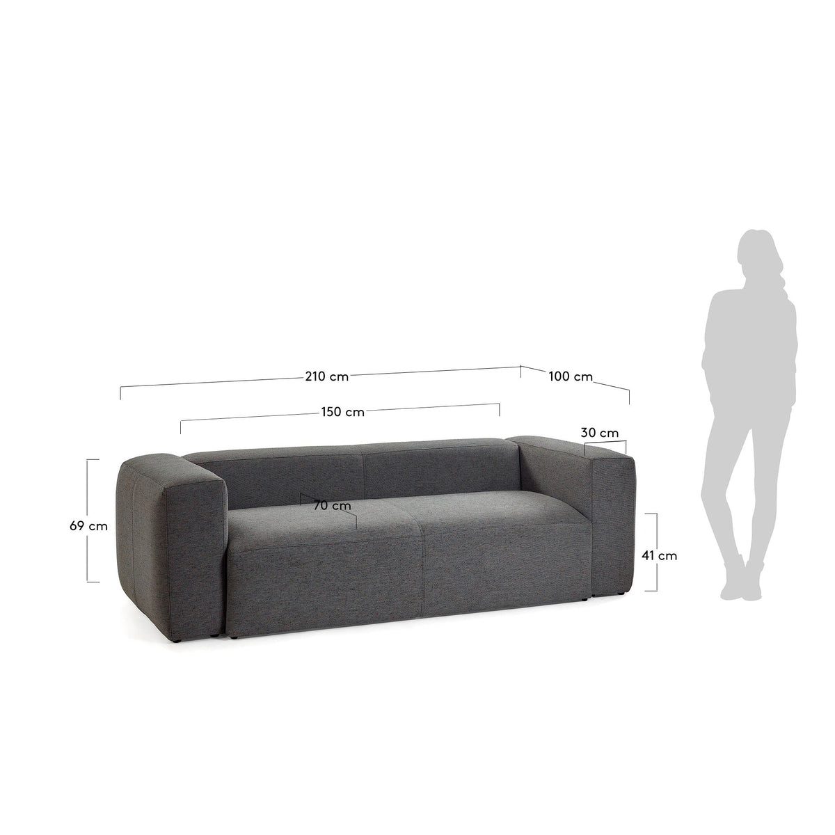 Gian Italian Design / 2S. Straight Arm Sofa - Walls Nation