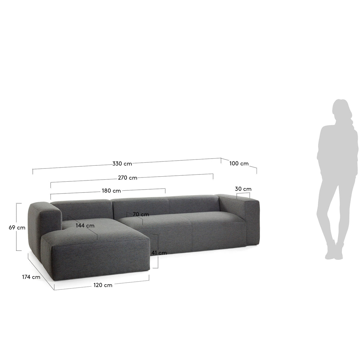 Gian Italian Design / 3S. Straight Arm L-Shape Sofa - Walls Nation