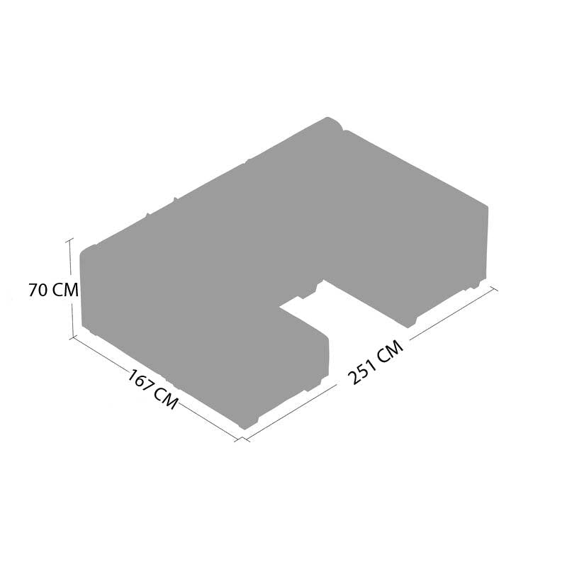 Gian V2 Modular Sectional / 251 W x 85 D CM Jade Upholstery - Walls Nation