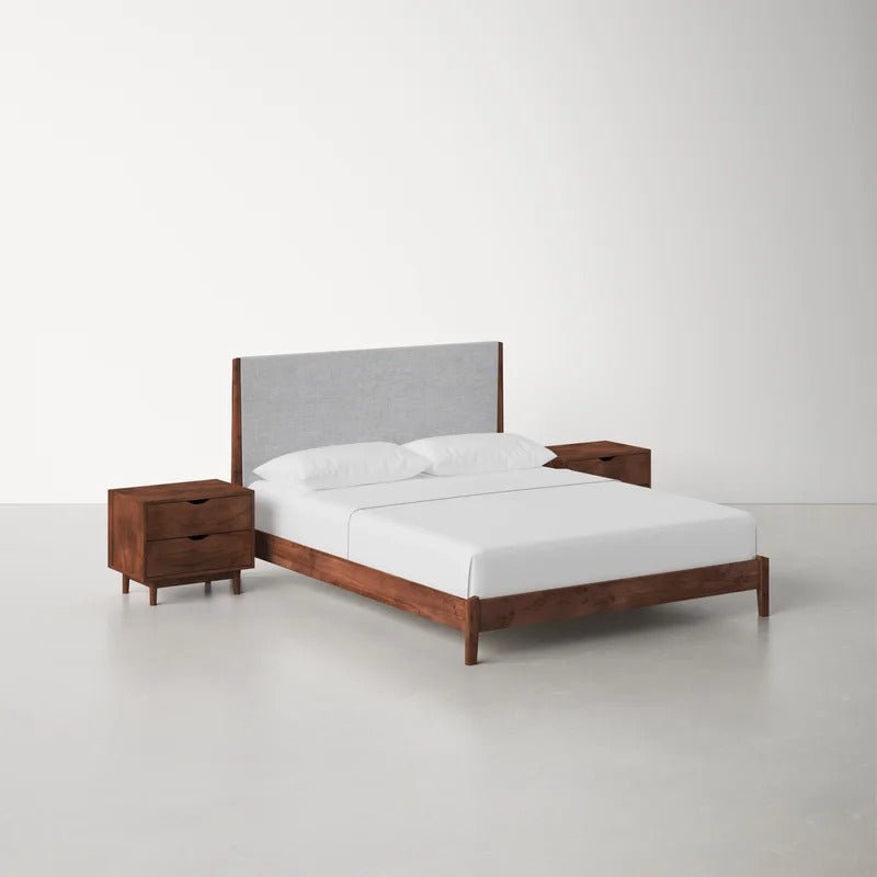Gwyneth Platform Bed / Linen Upholstery - Walls Nation
