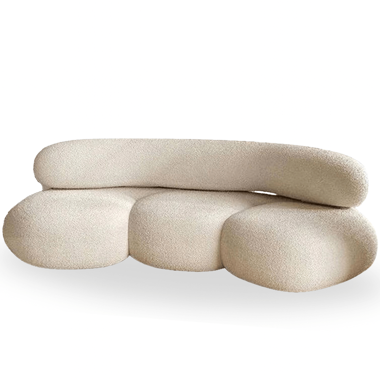 Hove Curved Sofa / Wool Fleece Upholstery - Walls Nation