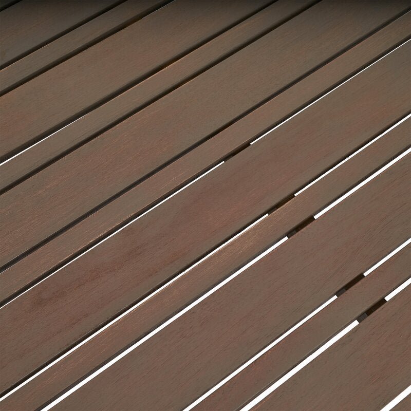 Brown Teak / Dark Blue Seating