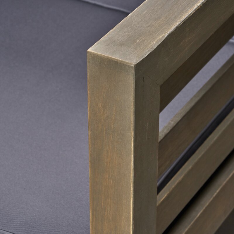 Brown Teak / Dark Blue Seating