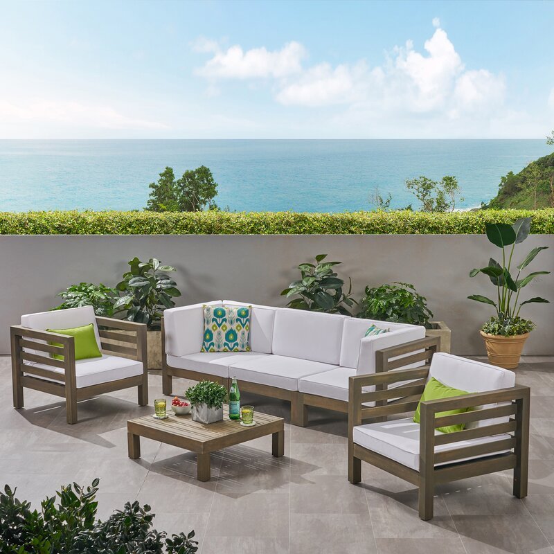 Brown Teak / White Seating