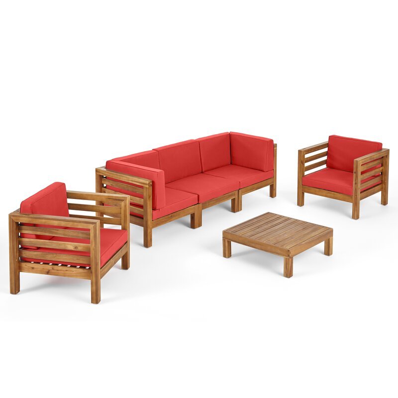 Natural Teak / Red Seating