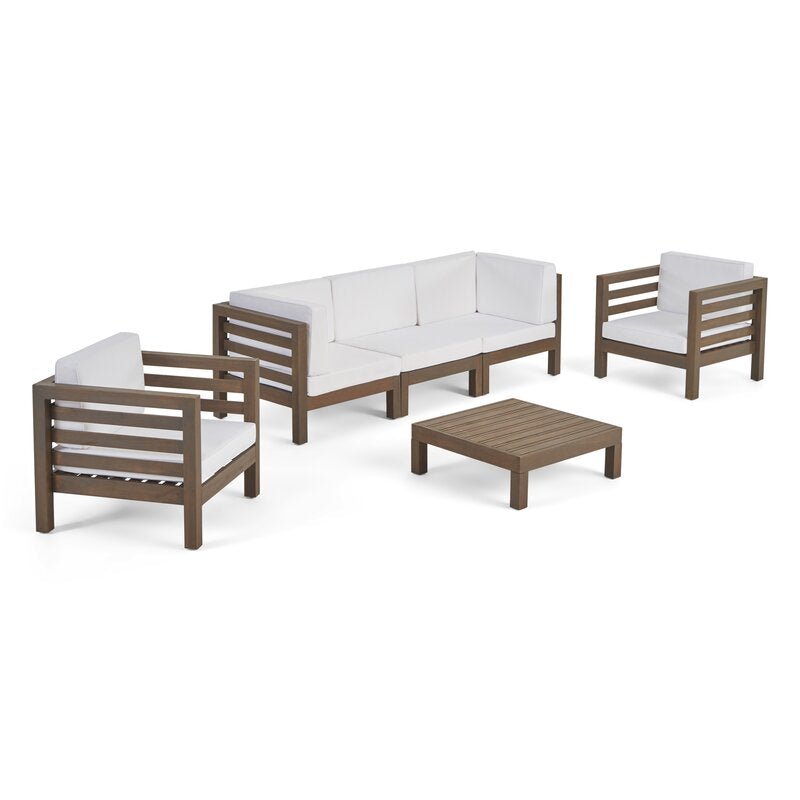 Brown Teak / White Seating