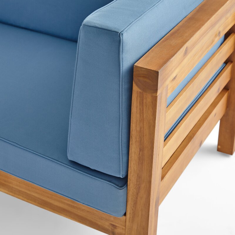 Natural Teak / Light Blue Seating